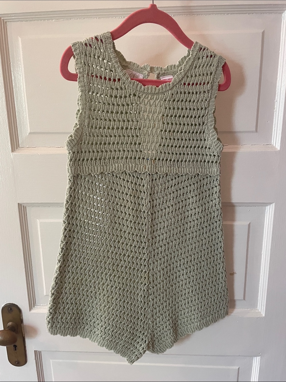 Zara Mint Green Crochet Tank Romper